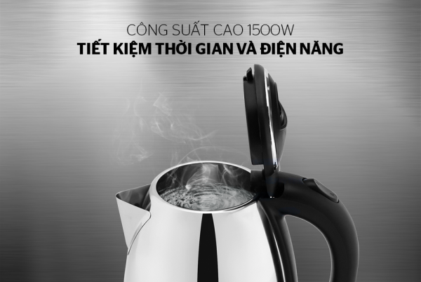 Ấm siêu tốc Inox SUNHOUSE Happy Time HTD1081 - In/Khắc logo thương hiệu - Ảnh 3