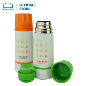 Bình giữ nhiệt Hello Bebe Lock&Lock HBB303 hình bông hoa - In Logo thương hiệu