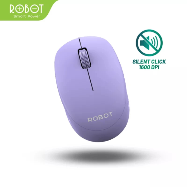 Chuột Không Dây ROBOT M210S Purple - In Logo thương hiệu