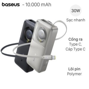 Pin sạc dự phòng SẠC NHANH 30W Baseus PPSS1030 10000mAH In Logo