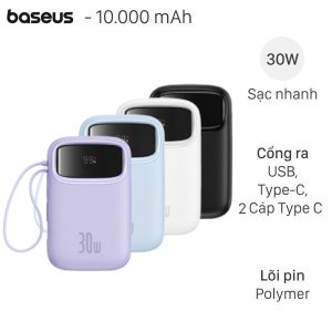 Pin sạc dự phòng SẠC NHANH 30W Baseus Qpow 2 PPQD4 10000mAH In Logo