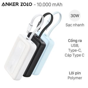 Pin sạc dự phòng SẠC NHANH 30W Anker Zolo A1688 In Logo